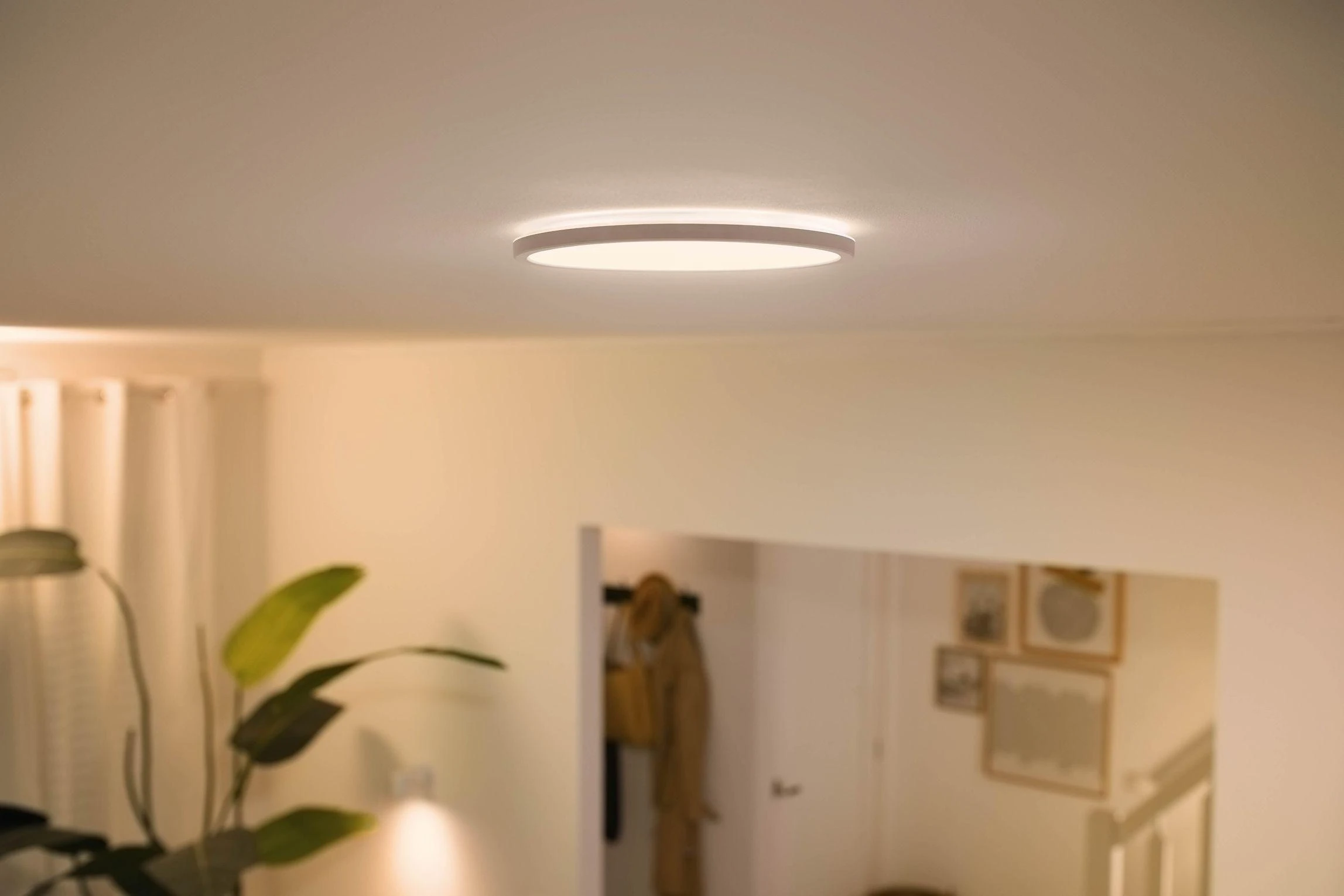 Lubinis šviestuvas WiZ SuperSlim TW,14W,2700-6500,IP20,baltas