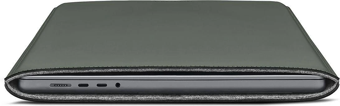 Woolnut Vilnos riešuto dengtas įmautės dėklas, skirtas 16 colių „MacBook Pro“, žalias