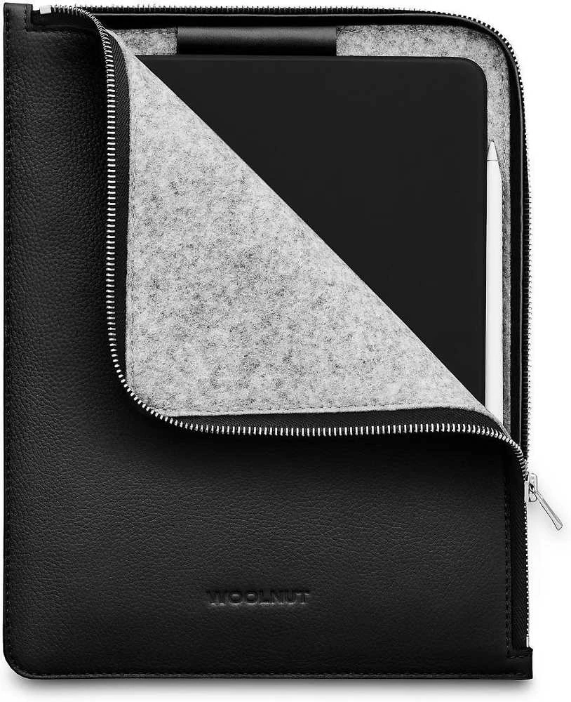 Woolnut Leather Folio apsauginis dėklas skirtas 11 iPad Pro & Air, juodas