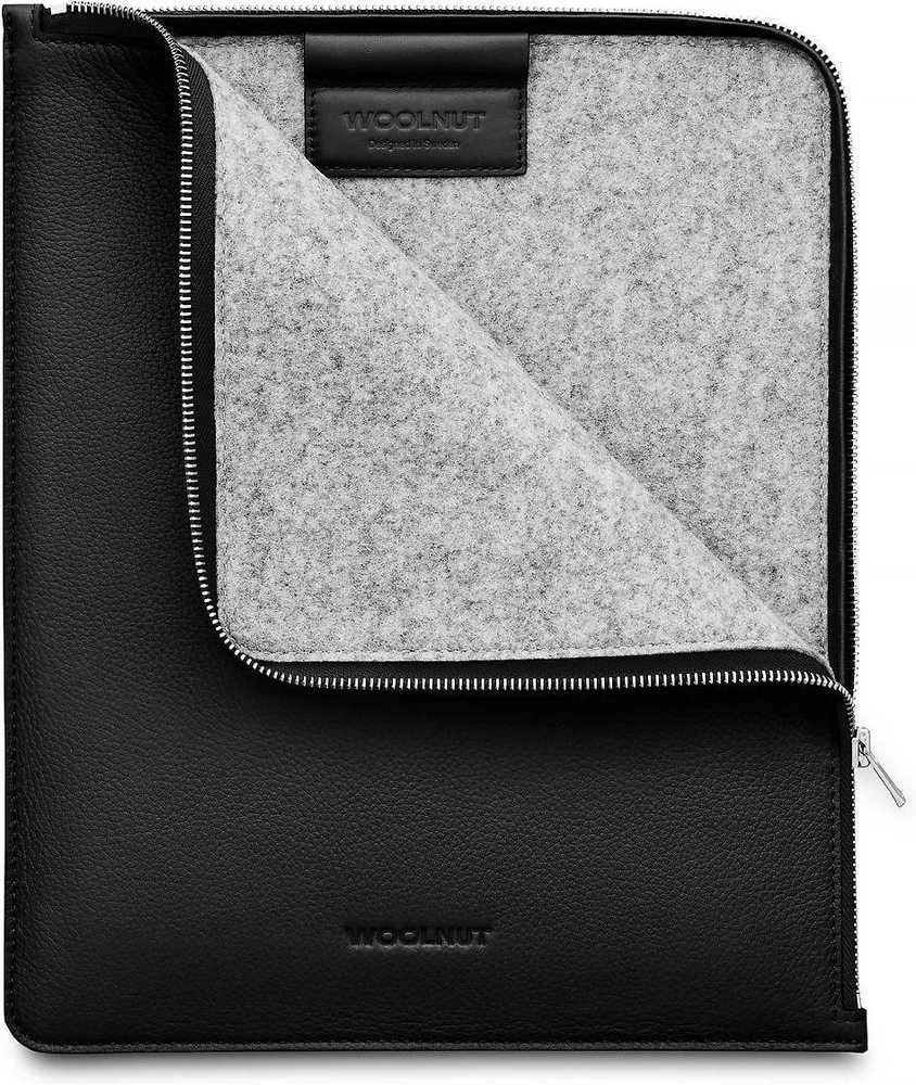 Woolnut Leather Folio apsauginis dėklas iPad Pro 13 ir Air, juodas