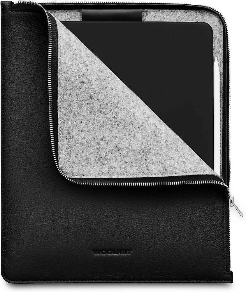 Woolnut Leather Folio apsauginis dėklas iPad Pro 13 ir Air, juodas