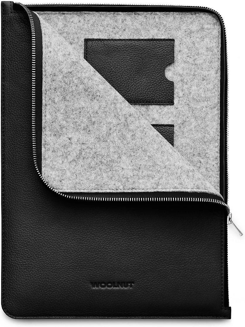 Woolnut Leather Folio -suojatasku 13/14 MacBook, musta