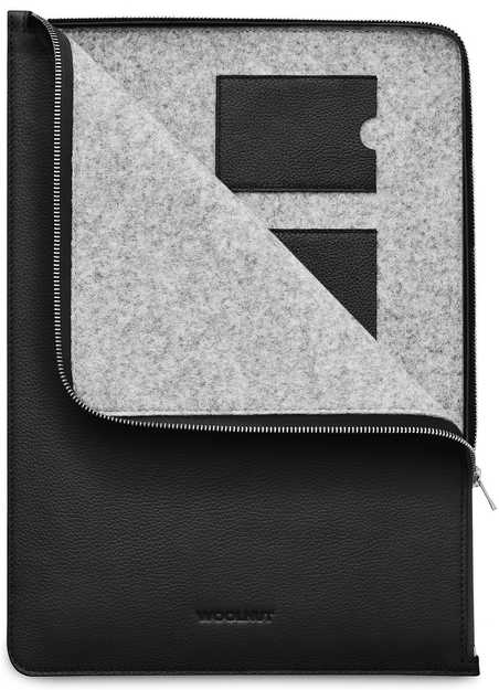 Woolnut Leather Folio -suojatasku 16 MacBook Pro, musta