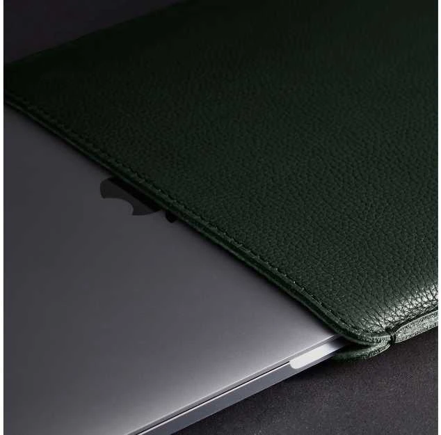 Woolnut Leather Sleeve apsauginė kišenė 13 MacBook Pro & Air, žalia