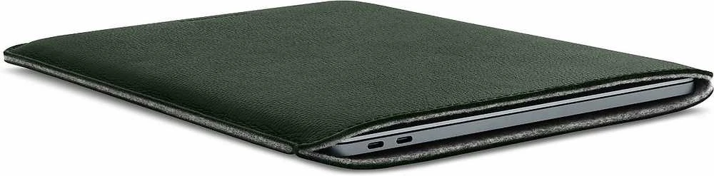 Woolnut Leather Sleeve apsauginė kišenė 13 MacBook Pro & Air, žalia