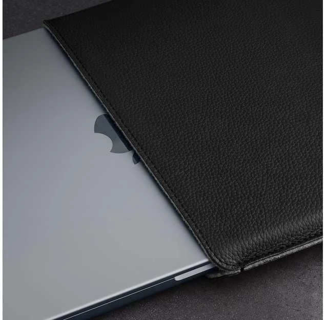 Woolnut DĖKLAS vilnonių RIEŠUTŲ odinė rankovė juoda | MacBook Pro 14 "