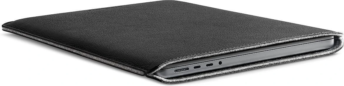 Woolnut DĖKLAS vilnonių RIEŠUTŲ odinė rankovė juoda | MacBook Pro 14 "