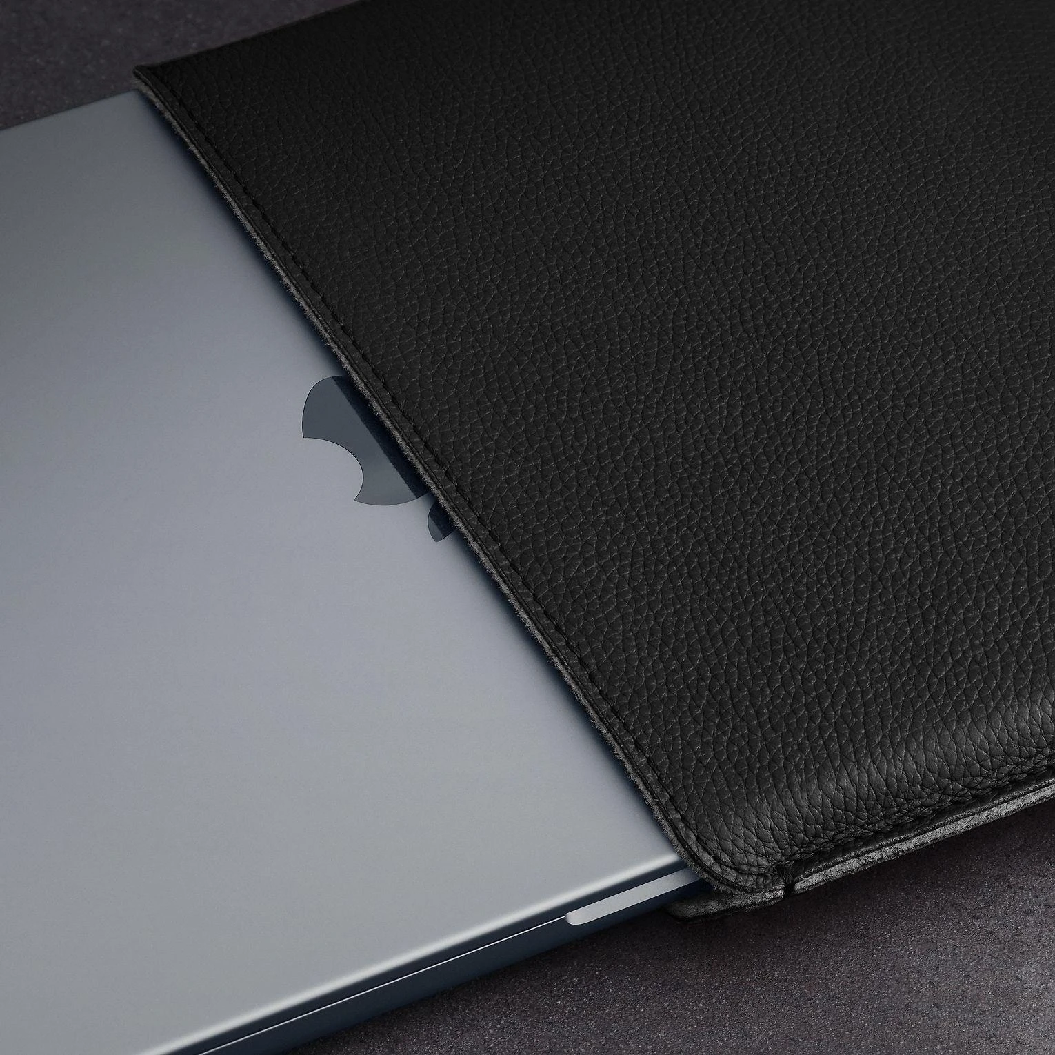 Woolnut DĖKLAS vilnonių RIEŠUTŲ odinė rankovė juoda | MacBook Pro 14 "