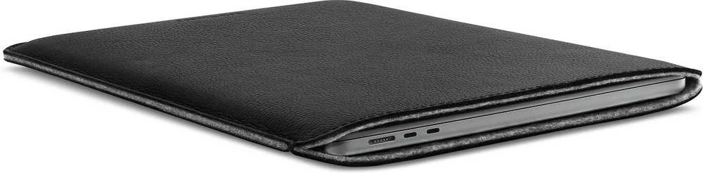 Woolnut Leather Sleeve -suojatasku 15 MacBook Air, musta