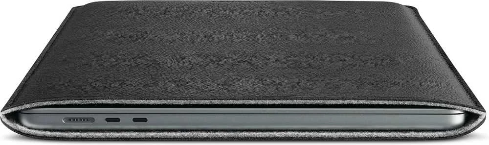Woolnut Leather Sleeve -suojatasku 15 MacBook Air, musta