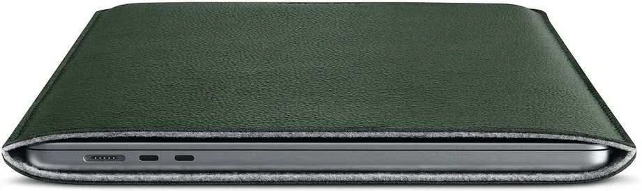 Woolnut Odinis vilnos riešuto spalvos dėklas, skirtas 15 colių „MacBook Air“, žalias