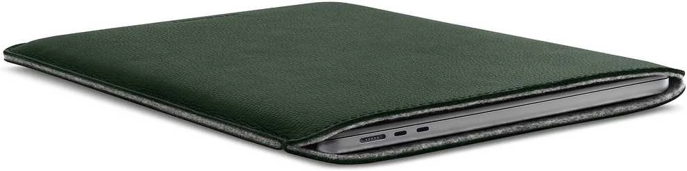 Woolnut Odinis vilnos riešuto spalvos dėklas, skirtas 15 colių „MacBook Air“, žalias