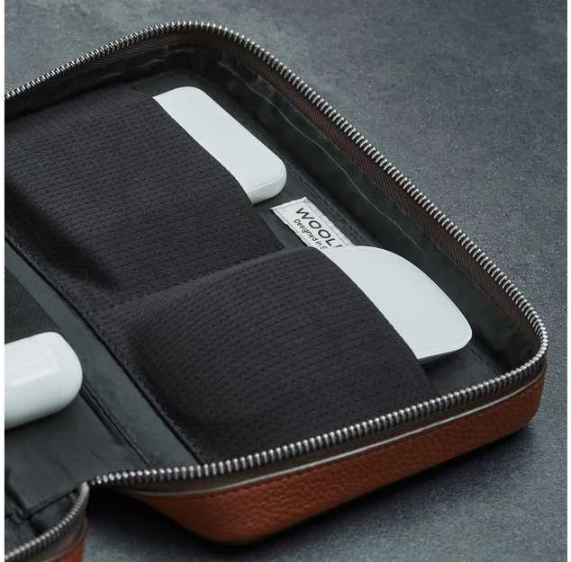 Dėklas na tabletė Woolnut WOOLNUT Leather Tech Organizer Cognac Brown