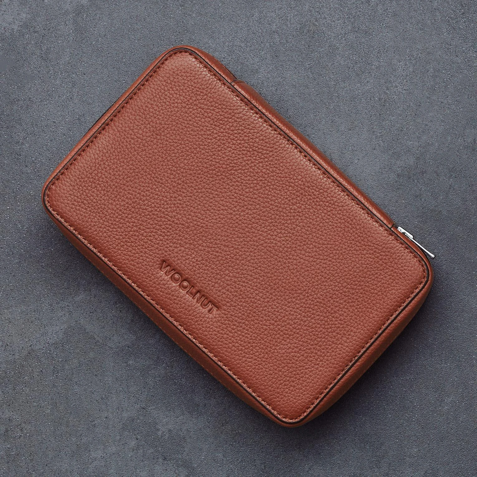 Dėklas na tabletė Woolnut WOOLNUT Leather Tech Organizer Cognac Brown