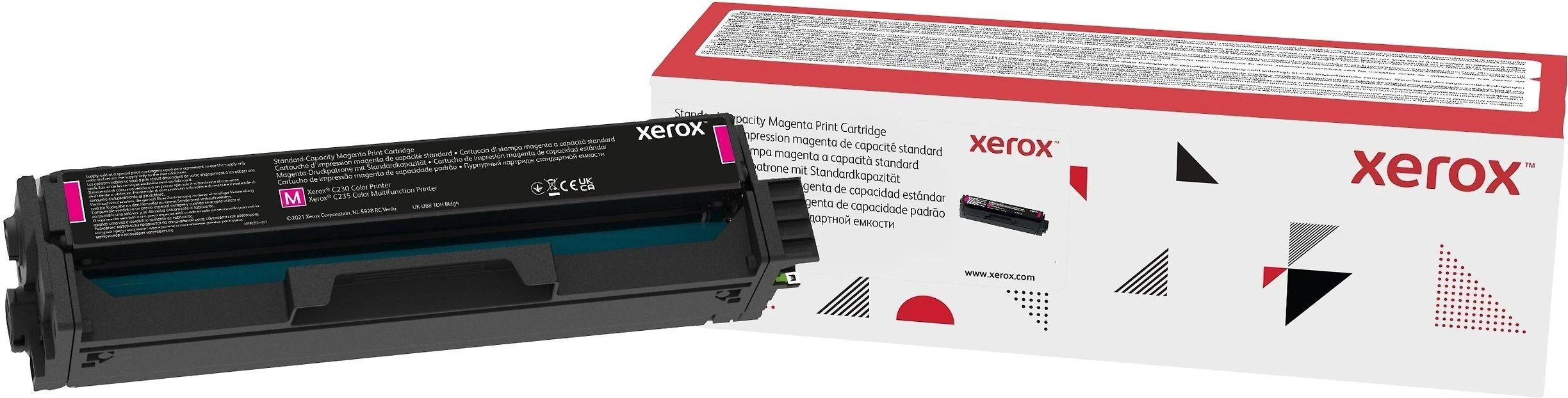 XEROX C230 C235 purpurinis, standartinis, tonerio kasetė su dangteliu, 1500 puslapių.