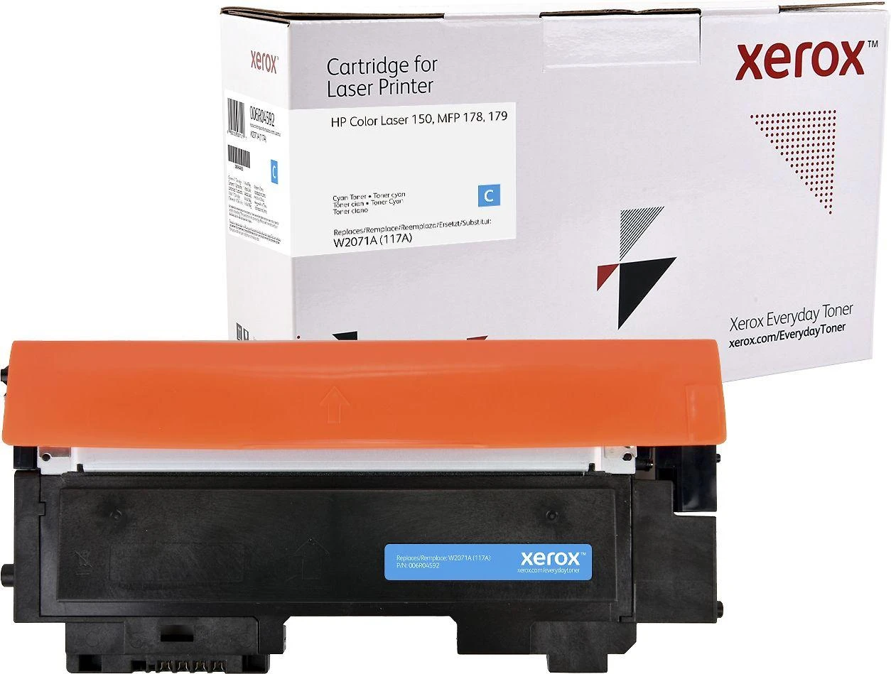 Xerox KASDIENINIS ŽYDRAS TONERIS, SUDERINAMAS SU HP 117A (W2071A) STANDARTINIU C KASE