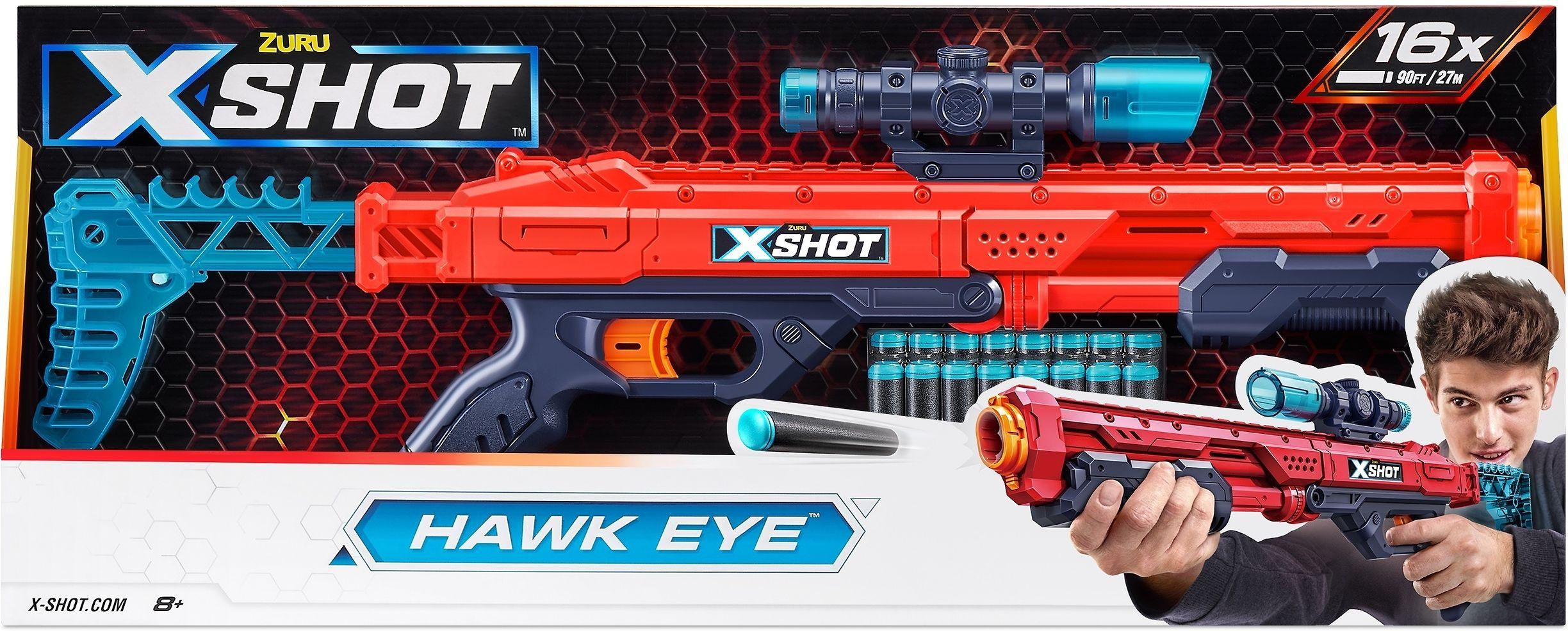 XShot *****ZURU X-SHOT HawkEye 16 šūvių paleidimo priemonė 36435
