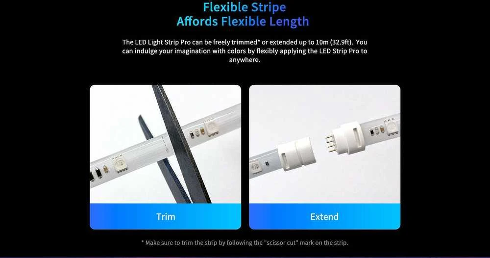 „Yeelight LED Lightstrip Pro“ prailgintuvas 1 m, 2,1 W, WLAN, „Bluetooth“