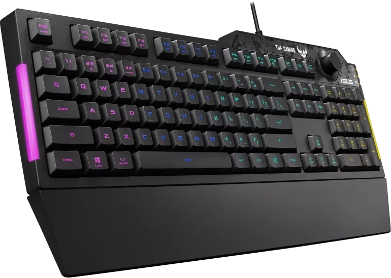 Žaidimų klaviatūra Asus TUF Gaming K1, Nordic (Šiaurės šalių) išdėstymas, RGB, Juoda