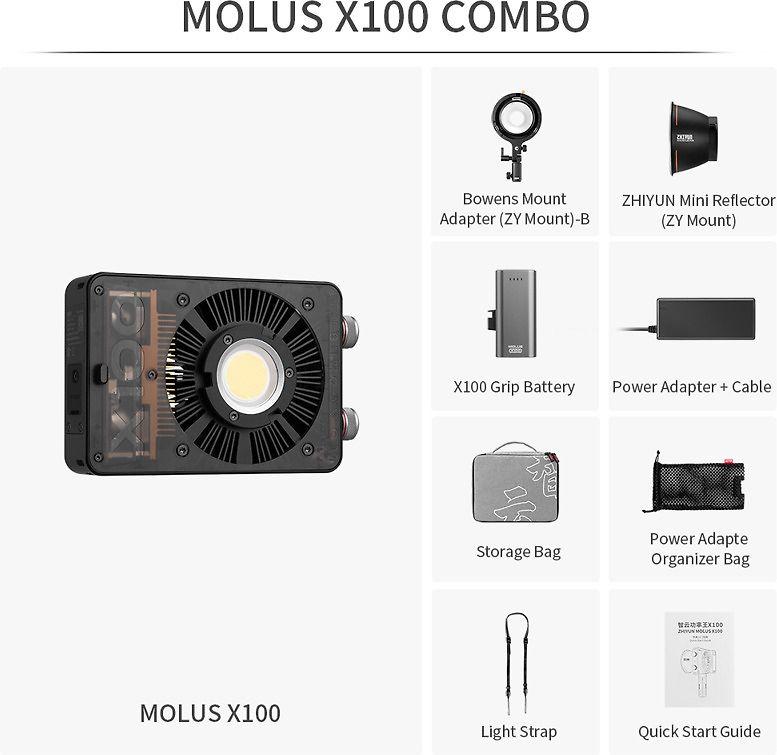 ZHIYUN LED MOLUS X100 COB LIGHT COMBO