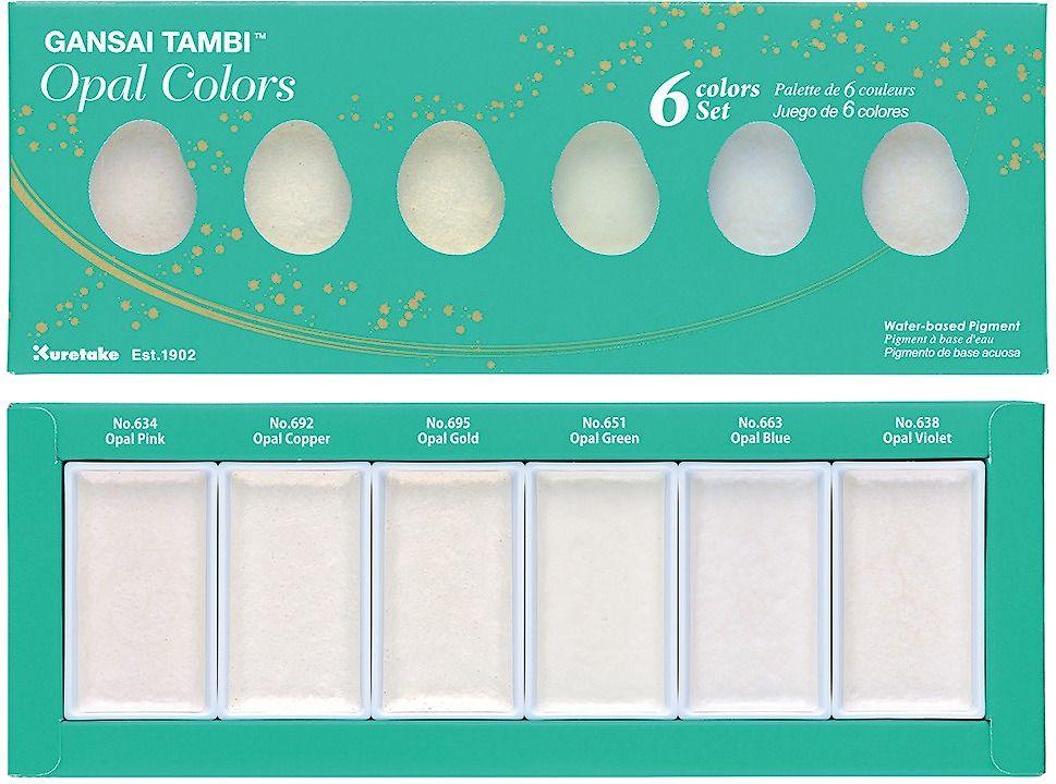 Zig Kuretake Gansai Tambi Opal Colors -vesiväri, 6 väriä