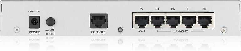 Šakotuvas ZYXEL USG FLEX100, VERSION 2, 10/100/1000,1*WAN, 4*LAN/DMZ PORTS, 1*USB WITH1 YR GOLD SECURITY PACK