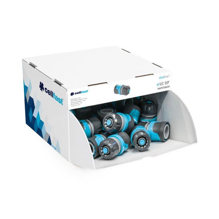 Cellfast Connettore Rapido SAFETOUCH IDEAL™ Per Tubo 1/2" E 5/8" – Racordo Passante In ABS