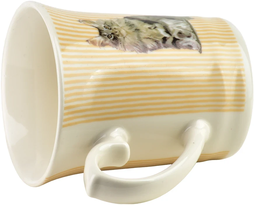 Affek Design DANNY Puodelis 300ml 8,5x12x10cm paski kot