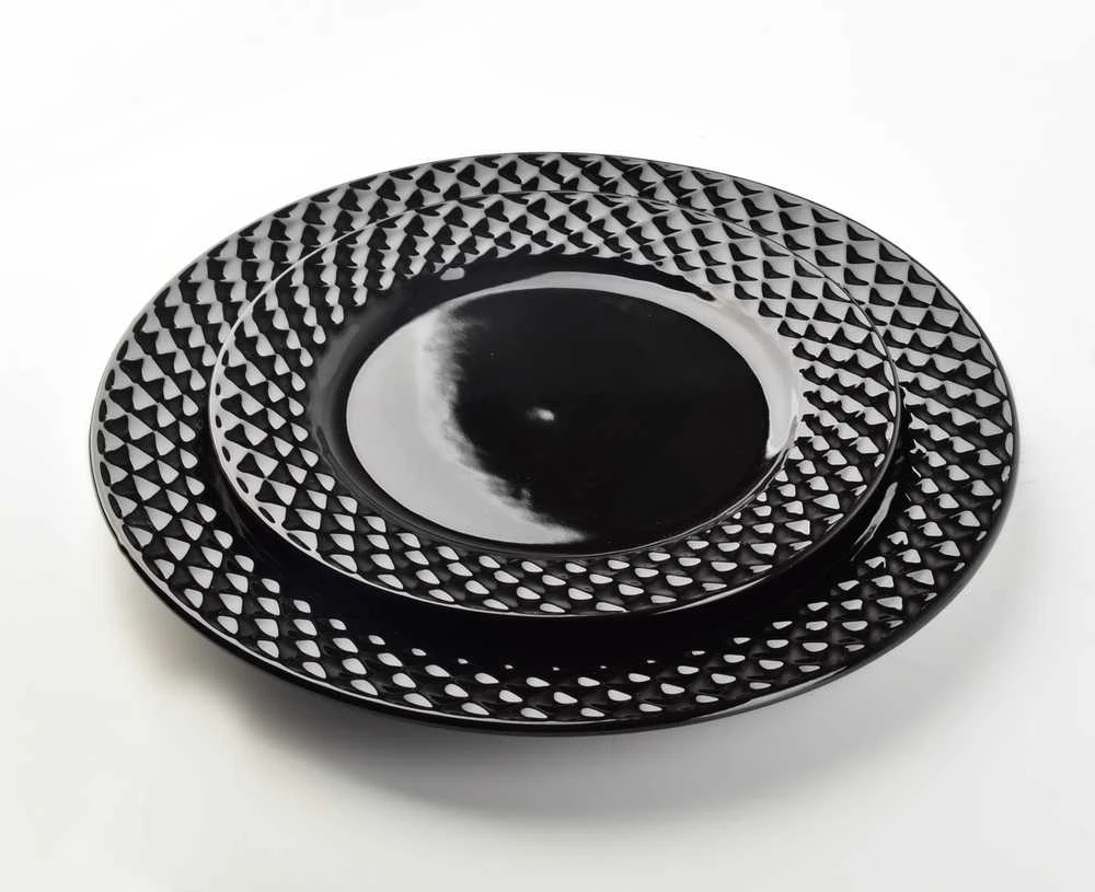 Affek Design DIAMOND Juodas 2 desertinių lėkščių rinkinys 20,5 cm