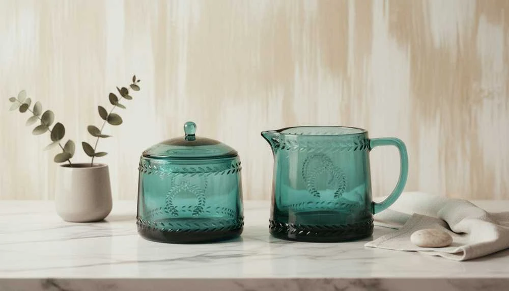 „Affek Design“ ECILA DARK cukrinių rinkinys 9x9x7,3 cm su pieno indeliu 300 ml