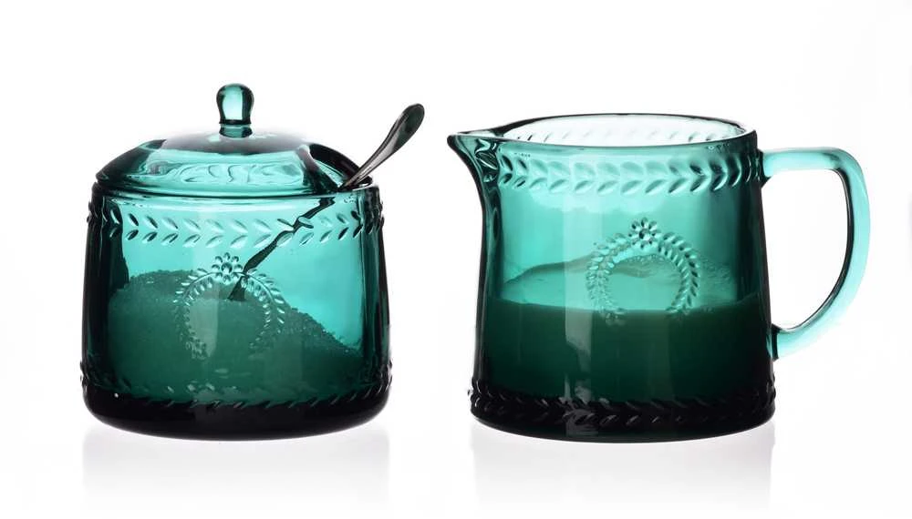 „Affek Design“ ECILA DARK cukrinių rinkinys 9x9x7,3 cm su pieno indeliu 300 ml