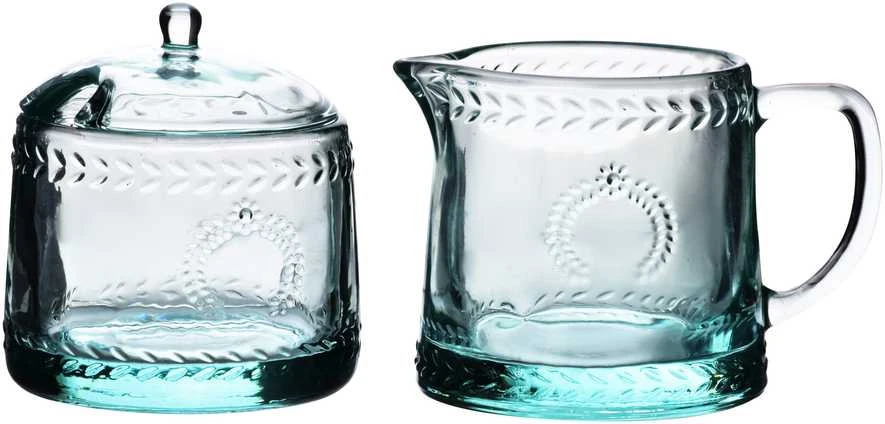 „Affek Design“ ECILA LIGHT cukrinių indelių rinkinys 9x9x7,3 cm su pieno indeliu 300 ml