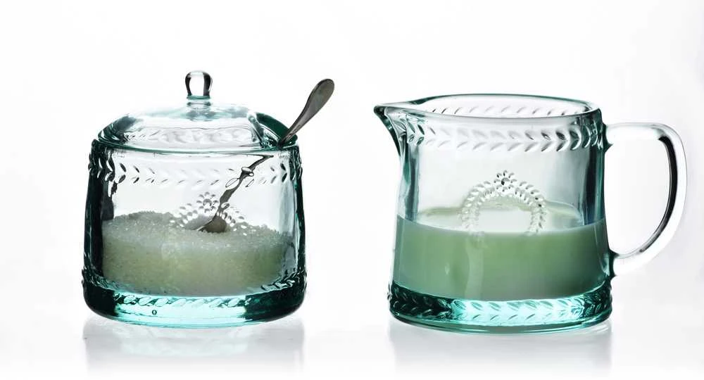 „Affek Design“ ECILA LIGHT cukrinių indelių rinkinys 9x9x7,3 cm su pieno indeliu 300 ml