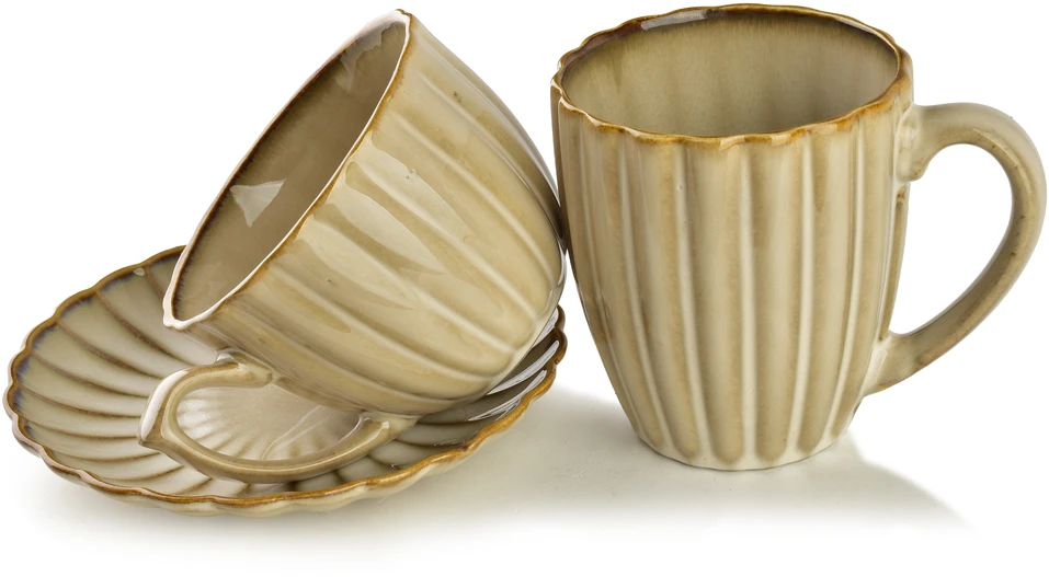 Affek Design EVIE BEIGE puodelis 360 ml 8,7 x 11,5 x 10 cm