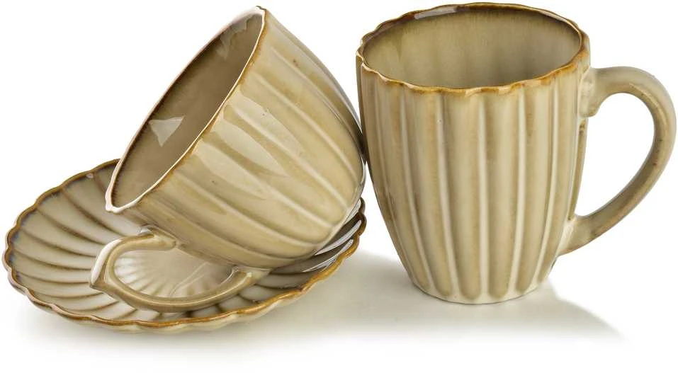 Affek Design EVIE BEIGE puodelis 360 ml 8,7 x 11,5 x 10 cm