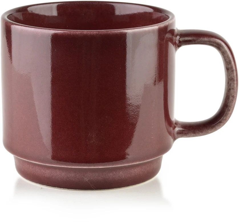 Affek Design EVIE BURGUNDY 4 puodelių ant stovo rinkinys (4 x 370 ml)