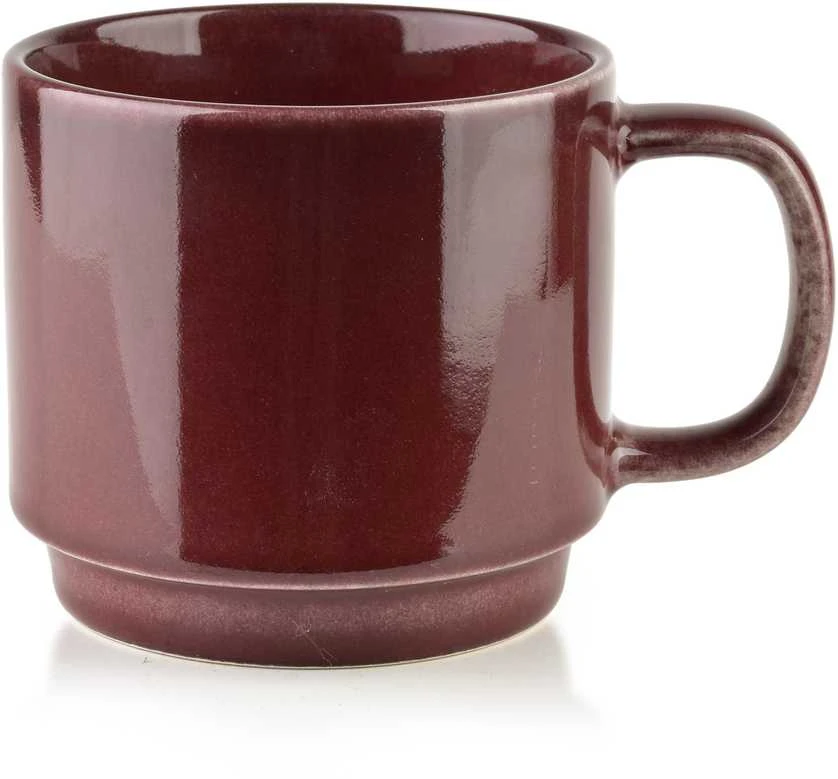 Affek Design EVIE BURGUNDY 4 puodelių ant stovo rinkinys (4 x 370 ml)