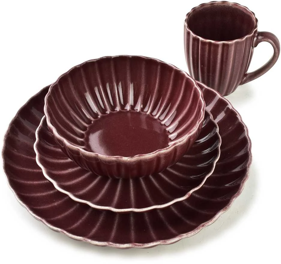 Affek Design EVIE BURGUNDY vakarienės lėkštė 27,5 x 4 cm