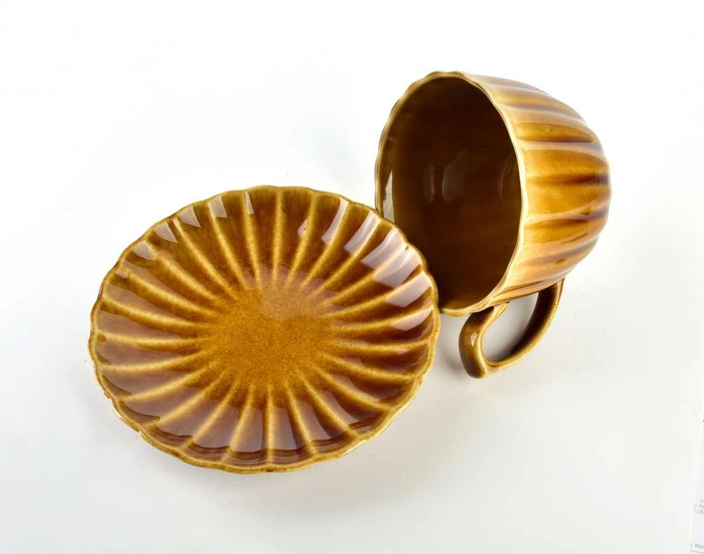 Affek Design EVIE HONEY Puodelis ir lėkštė 300ml