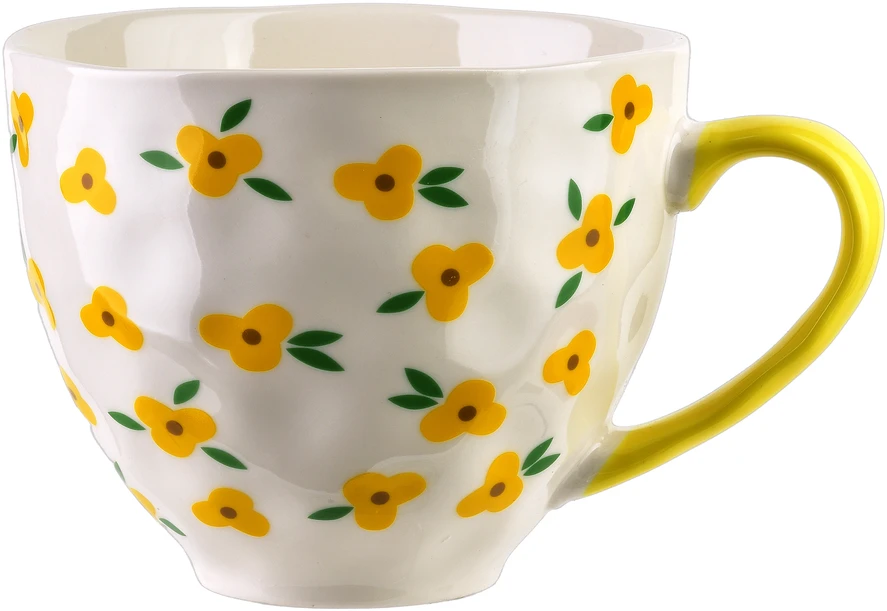Nici Affek Design FLORELLA Puodelis 400ml 11x15x9 cm geltona kwiatki