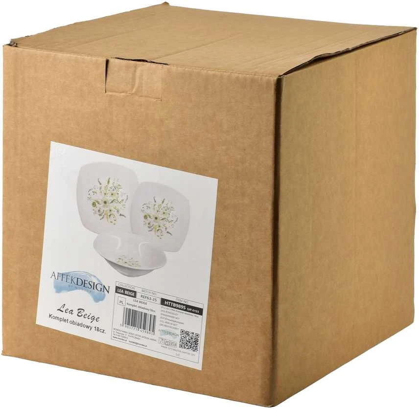 Affek Design LEA BEIGE pietų rinkinys 18 dalių dubenėlis 16,5 cm 500 ml / 18 cm / 24 cm