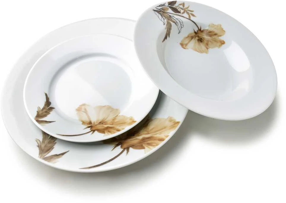 Affek Design LEA BEIGE pietų rinkinys 18 dalių 21,8 cm / 19,2 / 27 cm sriubos lėkštė 220 ml