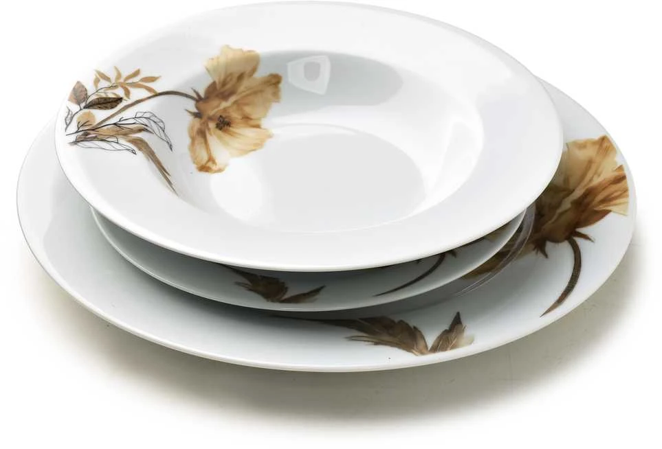 Affek Design LEA BEIGE pietų rinkinys 18 dalių 21,8 cm / 19,2 / 27 cm sriubos lėkštė 220 ml
