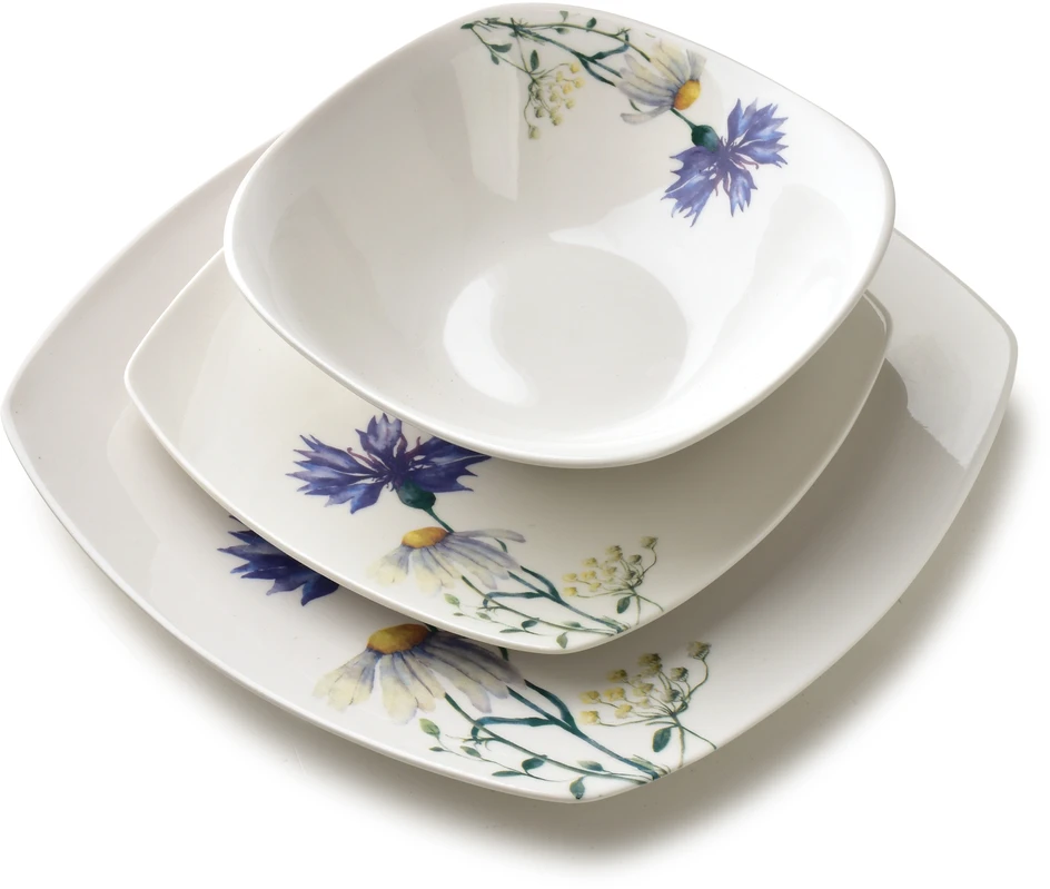 Affek Design LEA CORNFLOWER 18 dalių pietų servizas dubenėlis 16,5 cm 500 ml / 18 cm / 24 cm