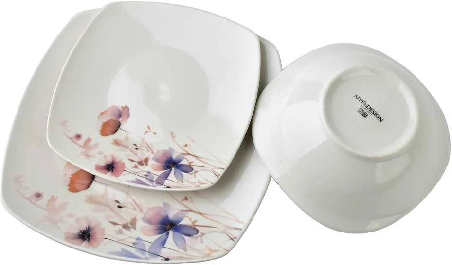 Affek Design LEA DELICATE pietų rinkinys 18 dalių dubenėlis 16 cm 500 ml/18 cm/24 cm