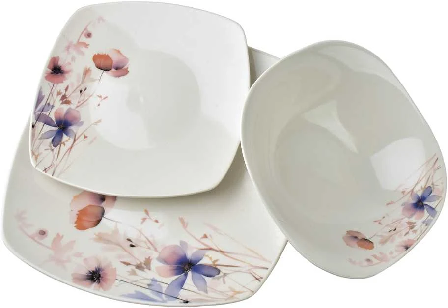 Affek Design LEA DELICATE pietų rinkinys 18 dalių dubenėlis 16 cm 500 ml/18 cm/24 cm