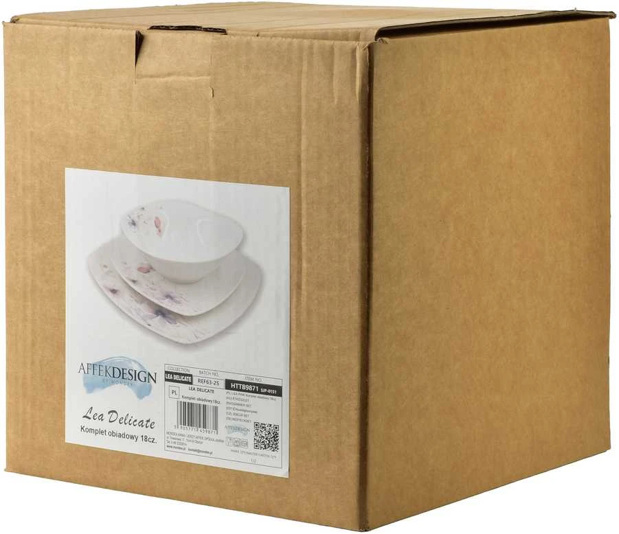 Affek Design LEA DELICATE pietų rinkinys 18 dalių dubenėlis 16 cm 500 ml/18 cm/24 cm