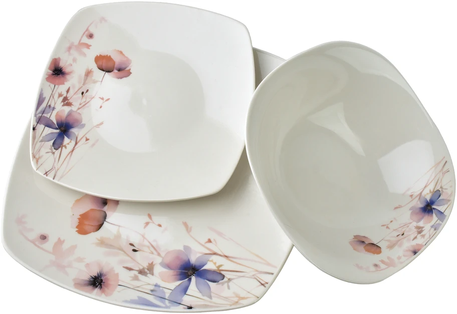 Affek Design LEA DELICATE pietų rinkinys 18 dalių dubenėlis 16 cm 500 ml/18 cm/24 cm