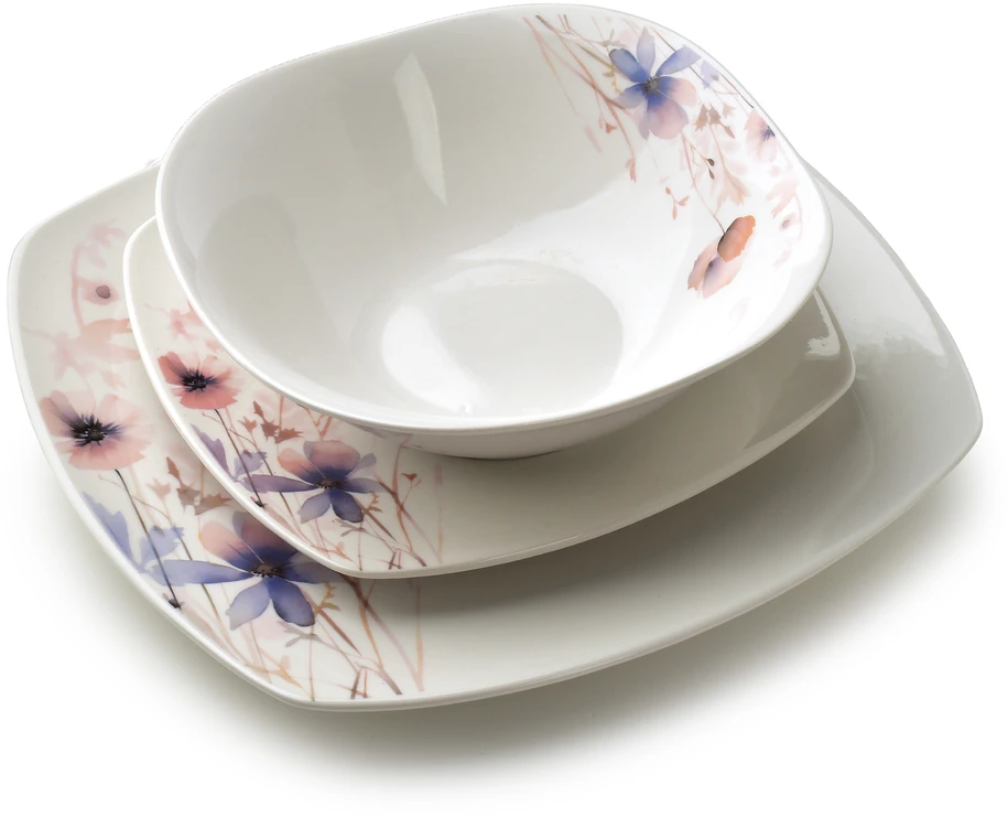 Affek Design LEA DELICATE pietų rinkinys 18 dalių dubenėlis 16 cm 500 ml/18 cm/24 cm