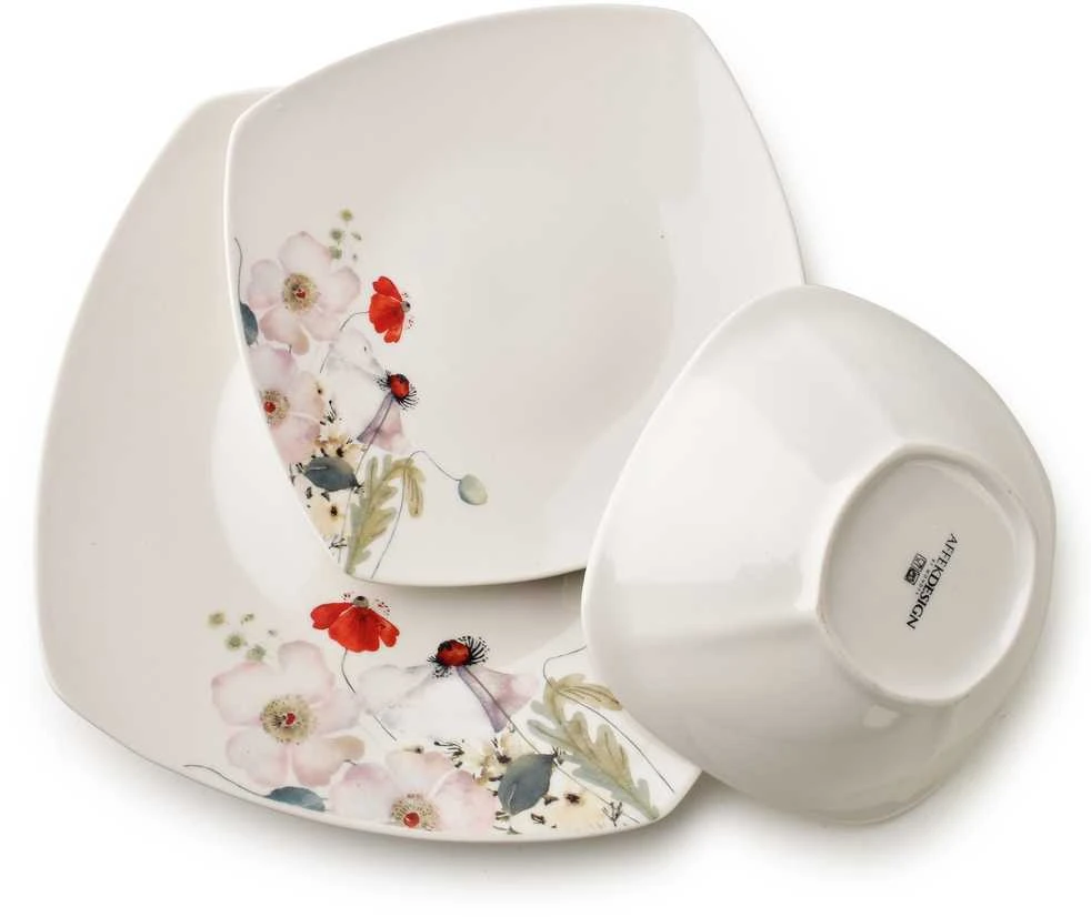 Affek Design LEA LIGHT pietų rinkinys 18 dalių dubenėlis 16,5 cm 500 ml / 18 cm / 24 cm